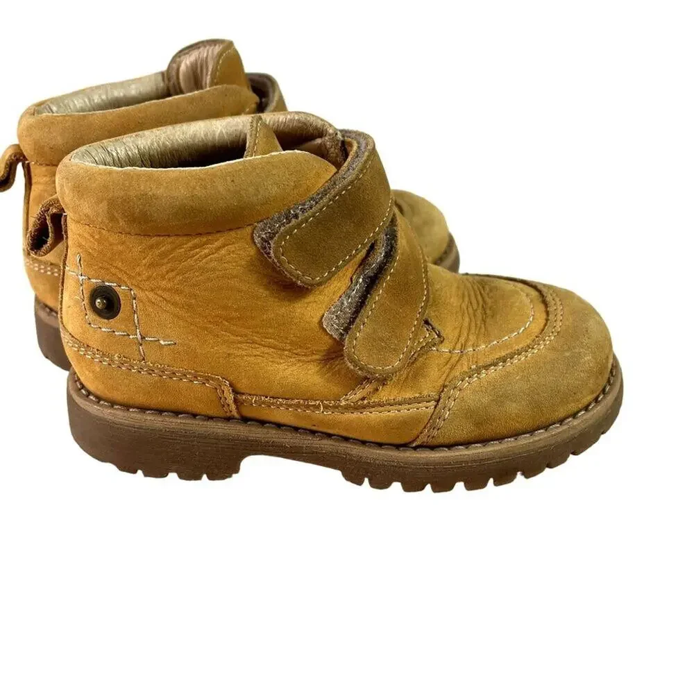 Ciciban Kids Boots Toddler 25 Yellow Leather Upper Lining Casual Play Hiking